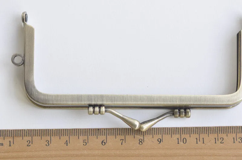 12cm x 5cm (5"x 2") Brushed Brass Purse Frame Retro Clutch Bag Frame Glue-in Style