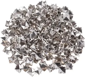 200Pcs Square Rivet Metal Studs Spikes for DIY Clothing Accessories Silver Punk Decor for Shoes Bags and Belts for Crafting and Personalization