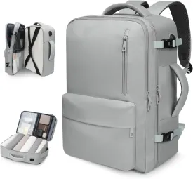 35L Travel Backpack | 180 All-Open Design | Multi-Pockets | Airline Approved Carry on |15.6 inch Laptop Compartment |USB Port |Perfect for Travel Business College Bookbags |Men Women Dark Grey