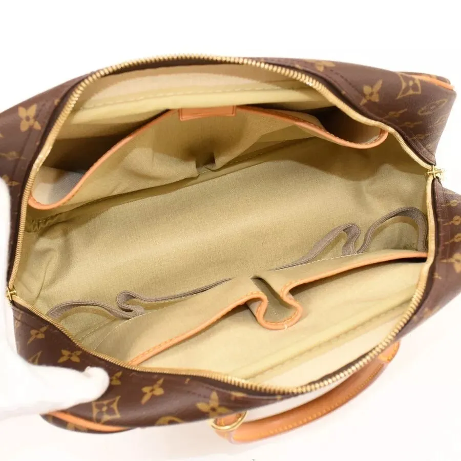 699509AM (S6) Louis Vuitton Satchel Bag Deauville Brown Monogram