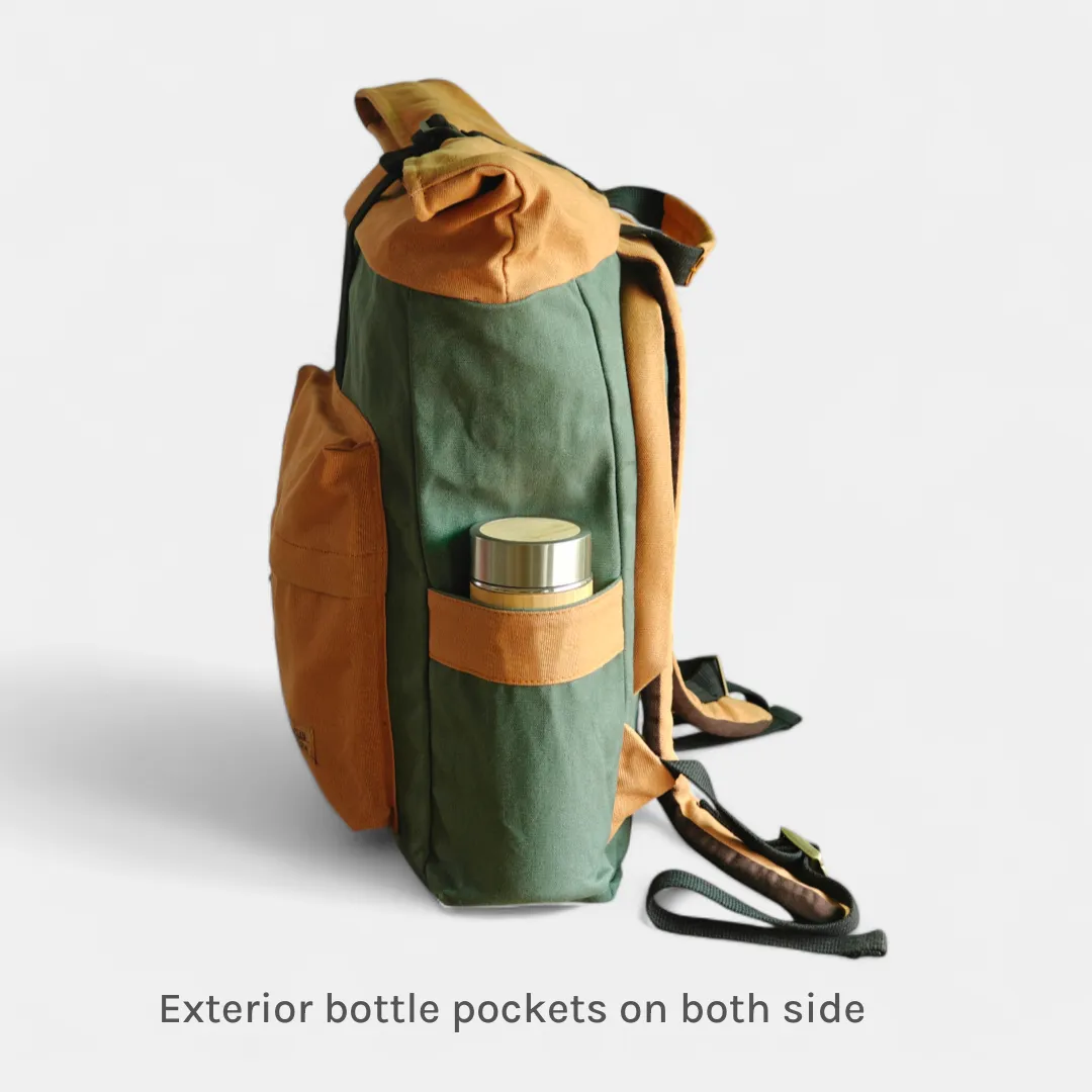 Armadillo Backpack - Water Resistant Canvas Flaptop Travel Backpack