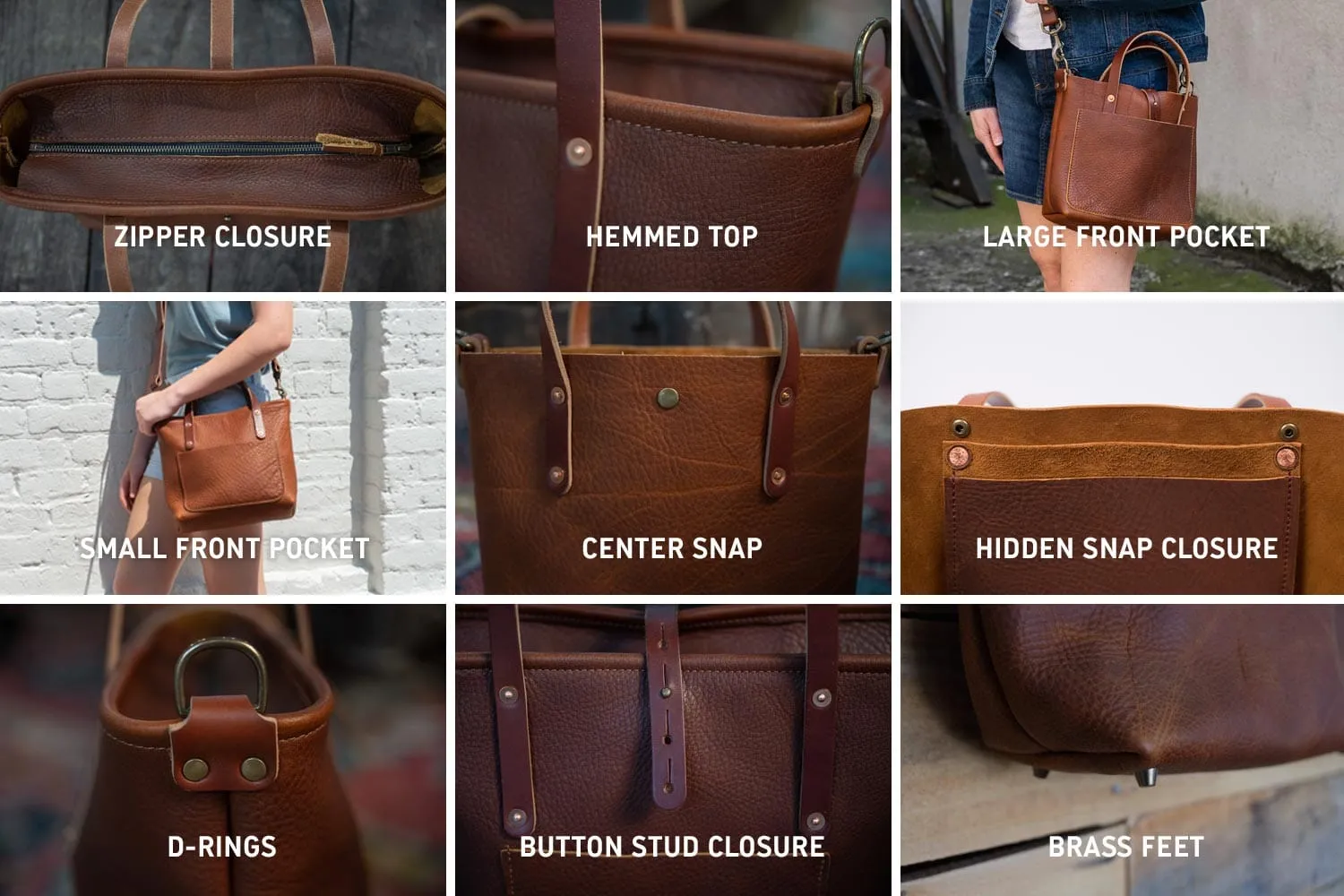AVERY LEATHER TOTE BAG - MINI CROSSBODY - WHISKY BISON