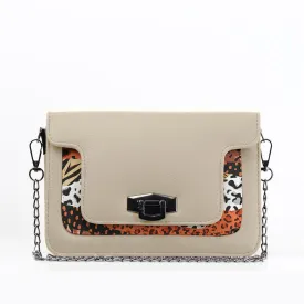 Beige Mini Embossed Chain Bag Skins