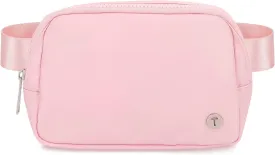 Belt Bag For Women Girls Kids Fanny Pack Crossbody Bag Fashionable Waist Packs With Adjustable Strap Waterproof For Travel Walking Running Hiking Light Pink