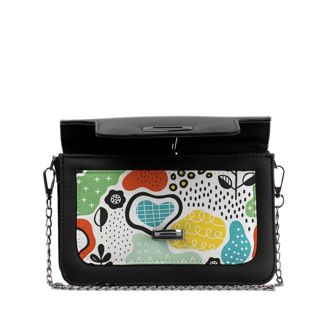 Black Mini Embossed Chain Bag Shapes