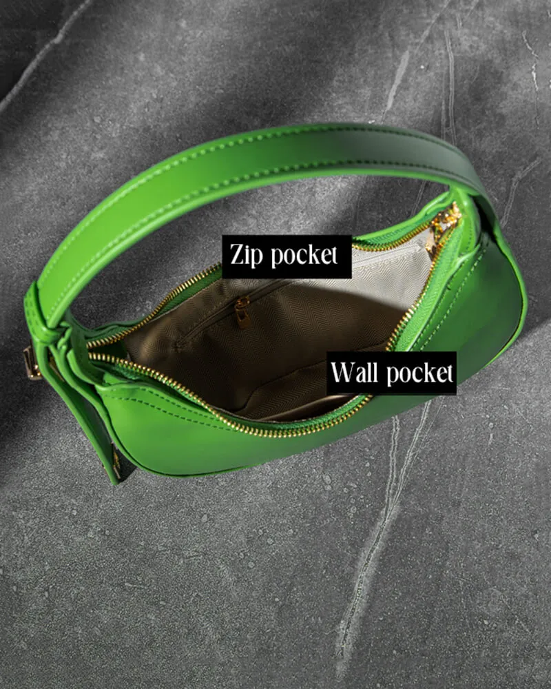 Buckle Strap Leather Shoulder Hobo Bag