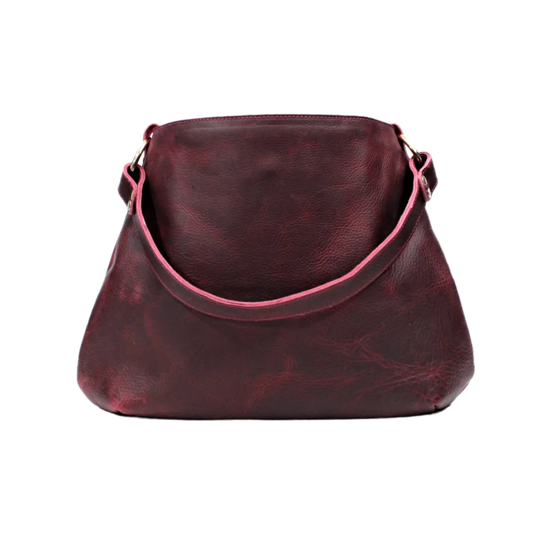Burgundy Leather Hobo