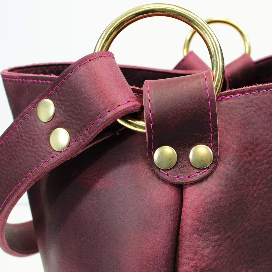 Burgundy Leather Hobo