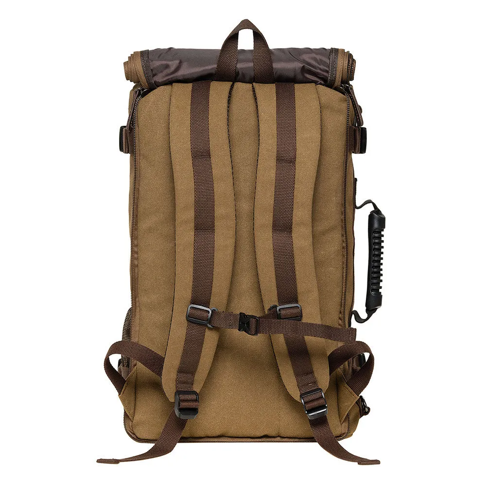 Canvas Travel Backpack Multi-Functional Bag Fits 17" Laptop, Large Capacity Hiking Backpack,