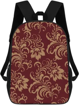 Chestnut Colored Flower Burgundy Lightweight And Large Capacity Casual Backpack Unisex