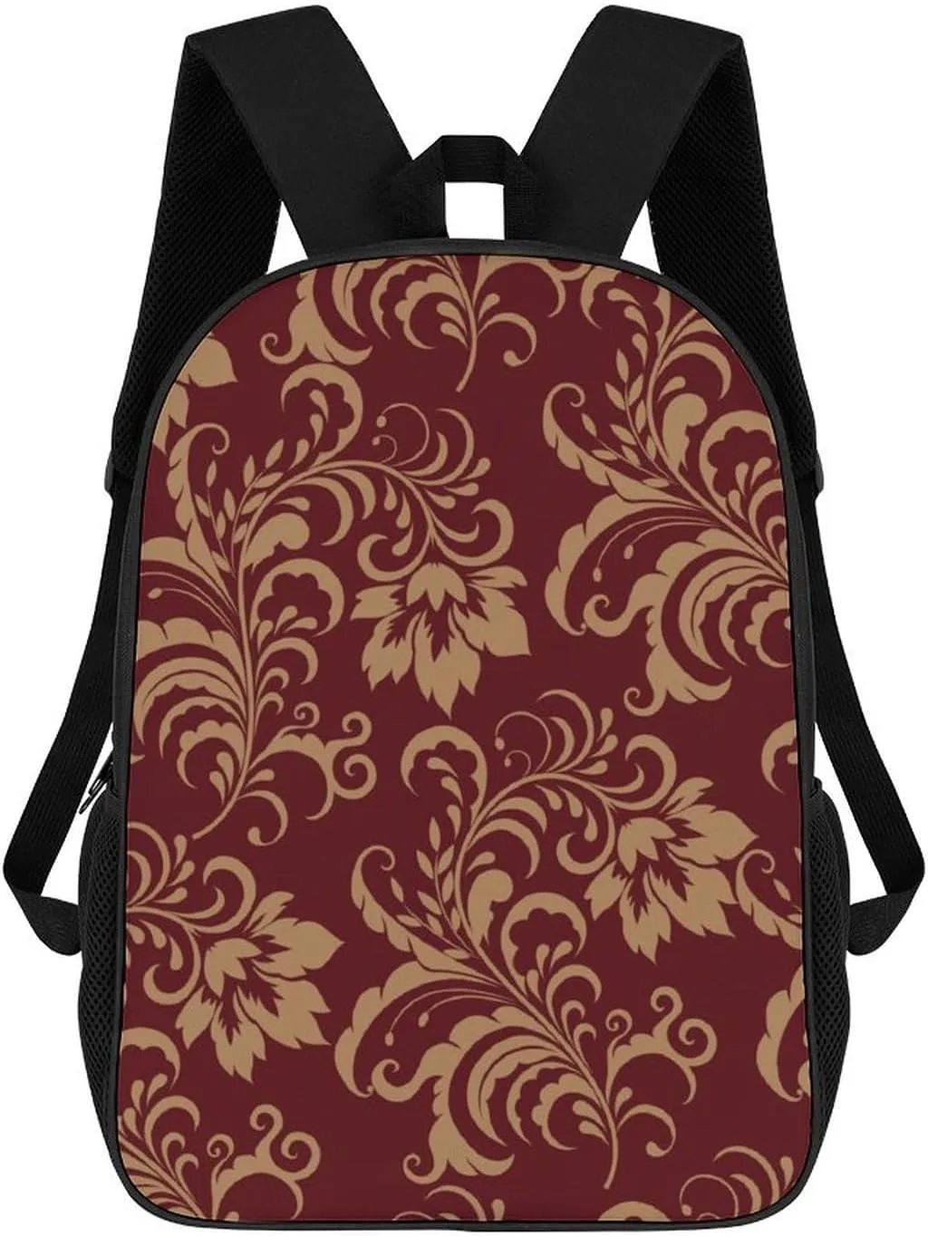 Chestnut Colored Flower Burgundy Lightweight And Large Capacity Casual Backpack Unisex