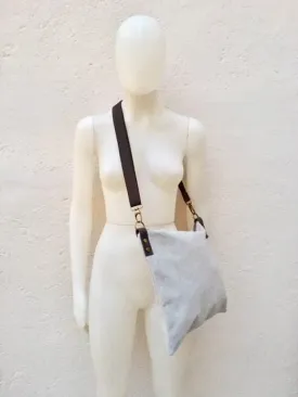Cross body bag. BOHO suede leather bag in gray. Messenger bag in soft  genuine suede leather. Crossbody bag in gray suede.