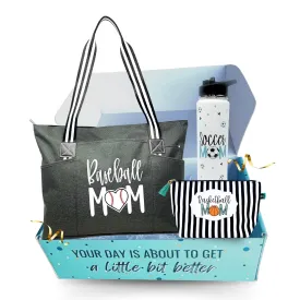 Customizable gift box for baseball, soccer, basketball, football, and sports mom. Unique Gifts for Birthday, Christmas, Mother's Day