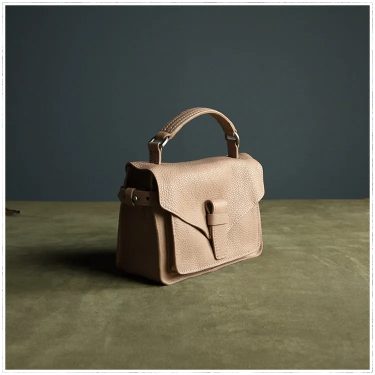 Cute Brown Mini Leather Womens Satchel Handbag Small Satchel Shoulder Bag Small Satchel Bag for Women