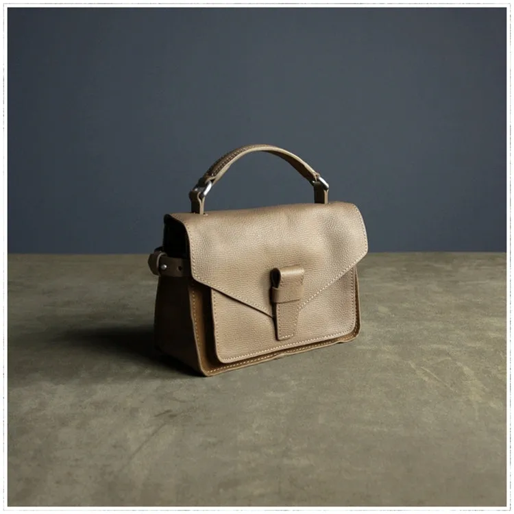 Cute Brown Mini Leather Womens Satchel Handbag Small Satchel Shoulder Bag Small Satchel Bag for Women