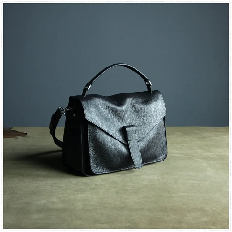 Cute Dark Gray Mini Leather Womens Satchel Handbag Small Satchel Shoulder Bag Small Satchel Bag for Women