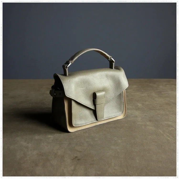 Cute Dark Gray Mini Leather Womens Satchel Handbag Small Satchel Shoulder Bag Small Satchel Bag for Women