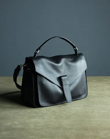 Cute Dark Gray Mini Leather Womens Satchel Handbag Small Satchel Shoulder Bag Small Satchel Bag for Women