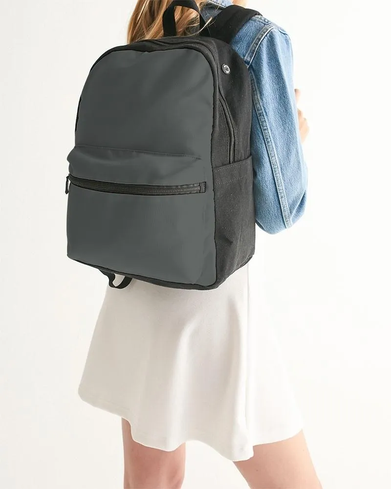 Dark Green Gray Canvas Backpack | Dark Pale Green Gray | C10M0Y10K80