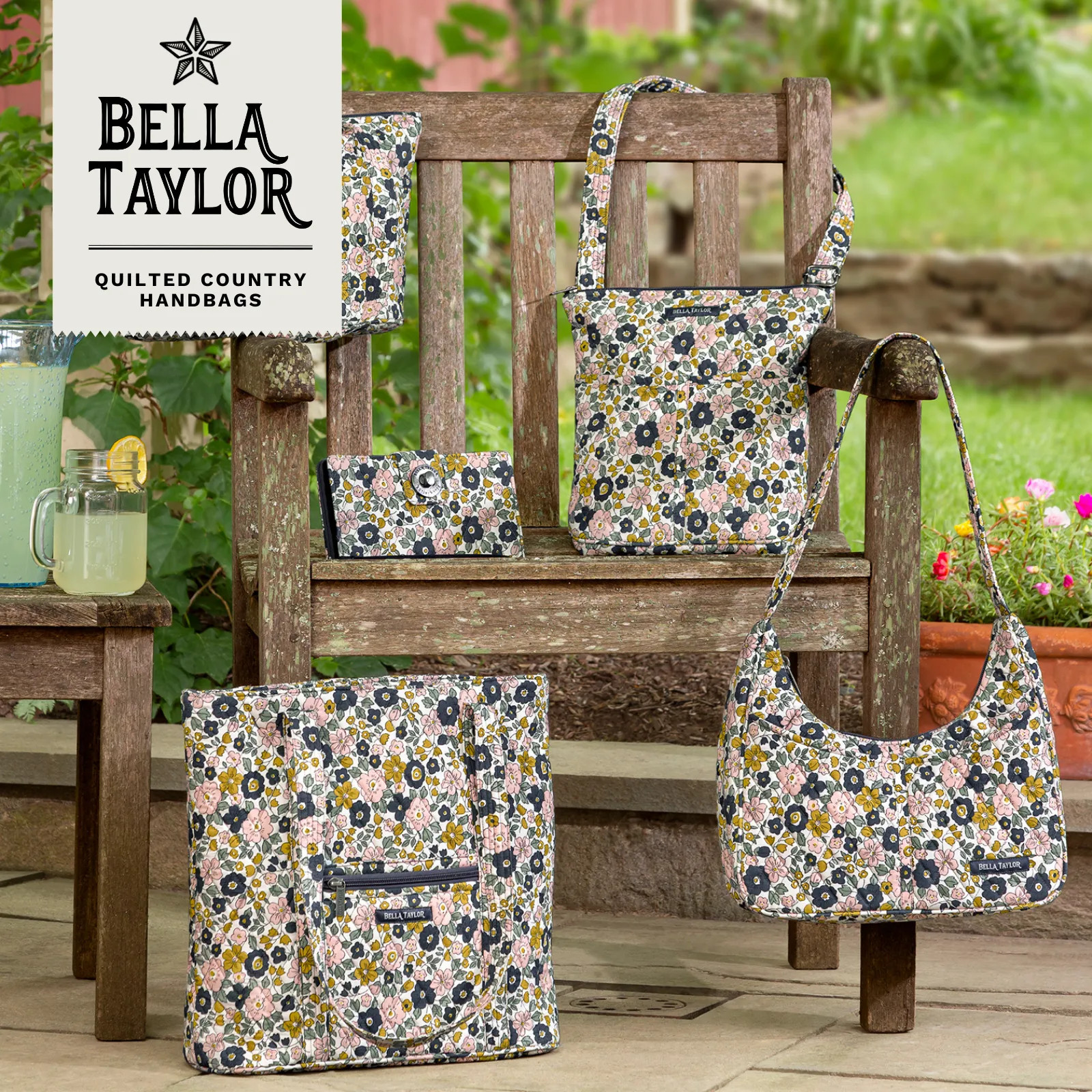 Delicate Floral Charcoal Mini Crossbody