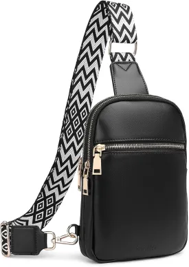 DIOMO Anti Theft Small Sling Bag for Women Cross Body Bag Trendy, RFID Fanny Packs Vegan Leather for Women Travel Belt Purse