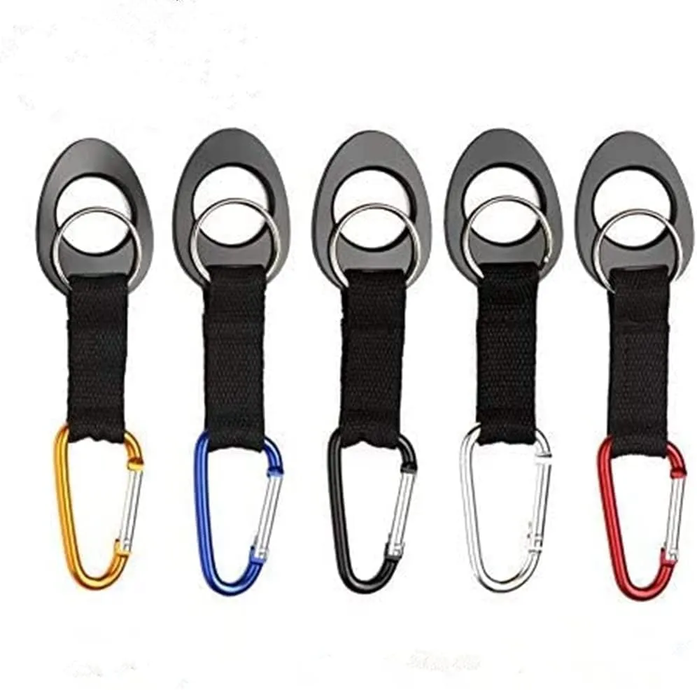 Durable Silicone Water Bottle Holder Hook Carrier with Carabiner Clip & Key Ring, Fits Any 12oz, 17oz and 25oz Water Bottles for Outdoor Activities Camping Hiking Traveling or Daily Use