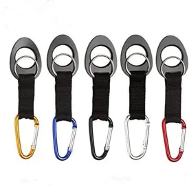 Durable Silicone Water Bottle Holder Hook Carrier with Carabiner Clip & Key Ring, Fits Any 12oz, 17oz and 25oz Water Bottles for Outdoor Activities Camping Hiking Traveling or Daily Use
