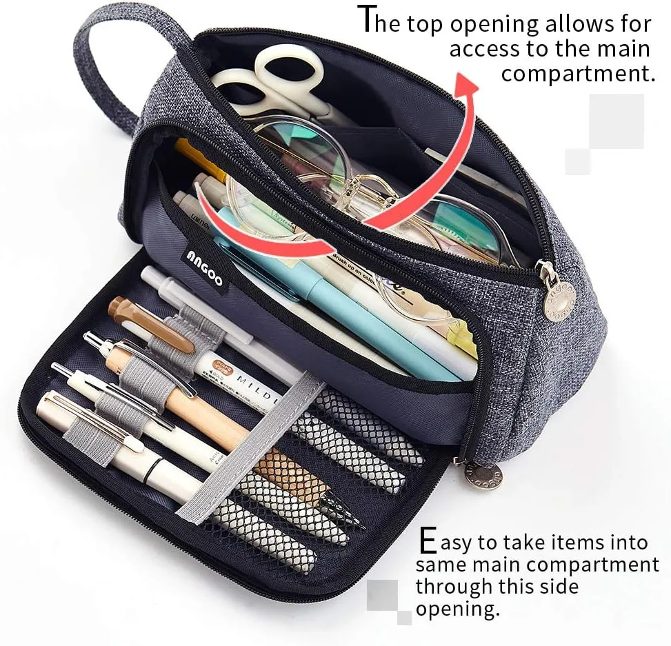 EASTHILL Big Capacity Pencil Case Pouch Pen Case Simple Stationery Bag School College Office Organizer for Teens Girls Adults Student
