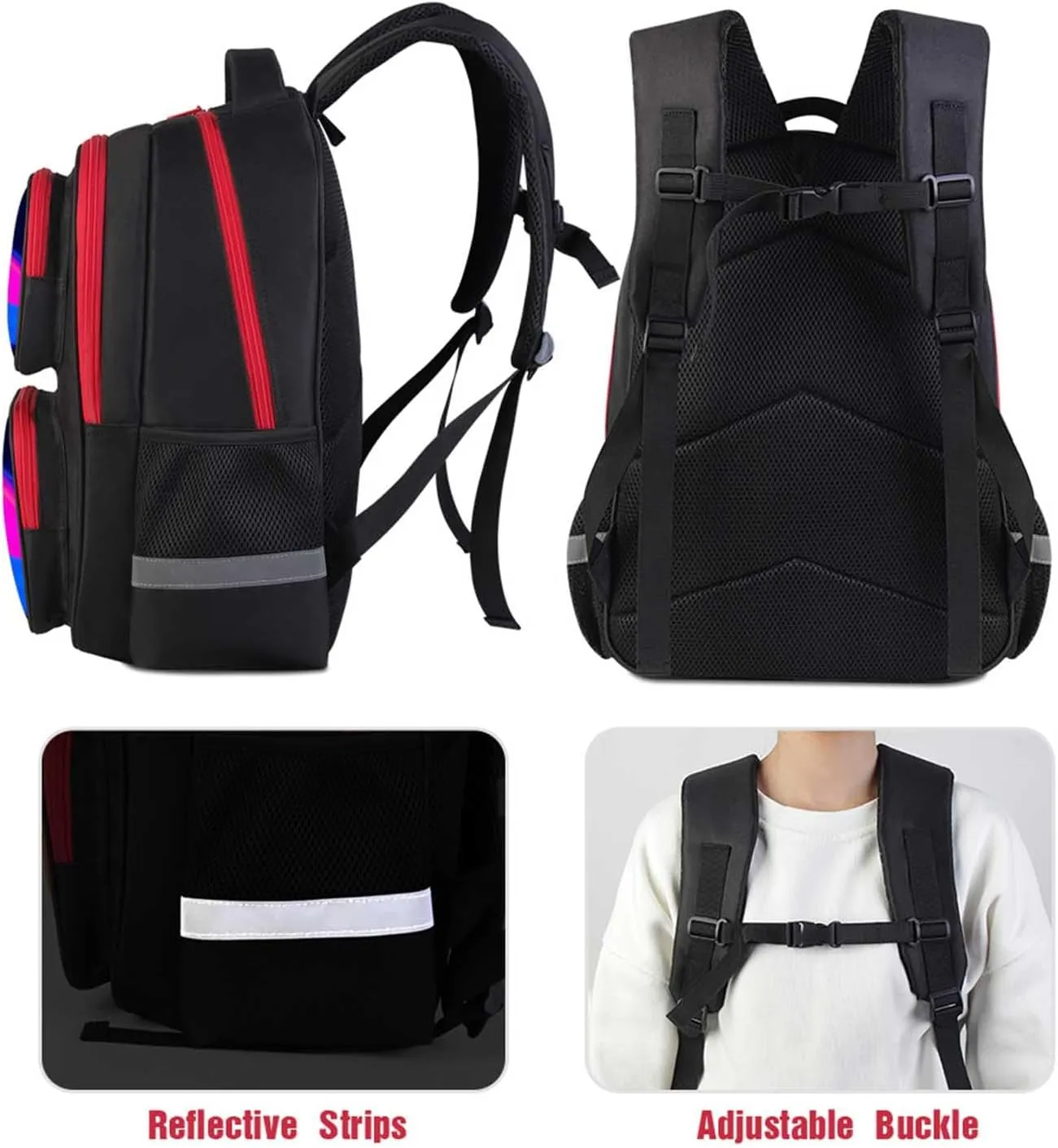Elephant Animal Kids Backpack for Boys and Girls, Kids Bookbag for Elementary and Middle School, 17" Student Back Pack for Children Age 6-18 Back to School