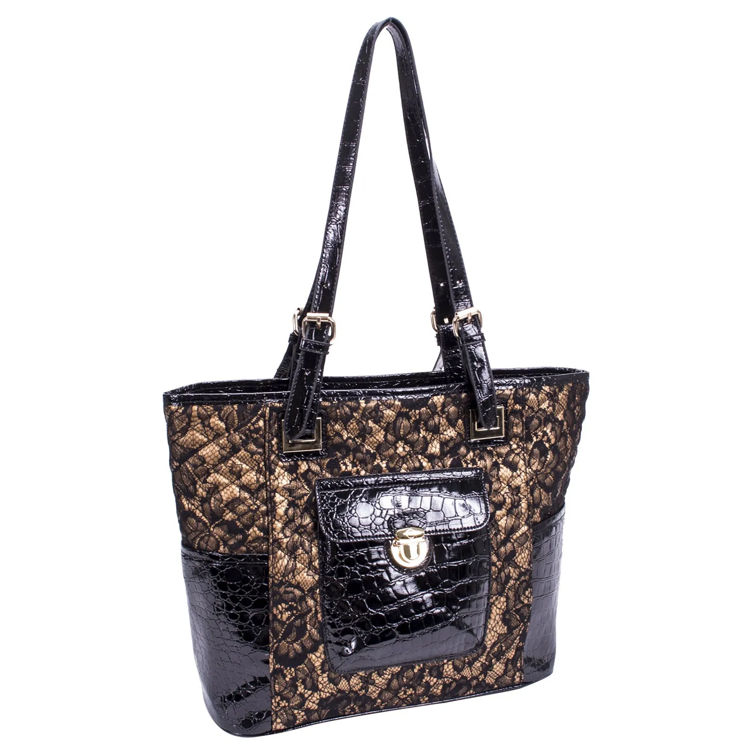 FARRAH | Quilted Croco Faux Leather Tote