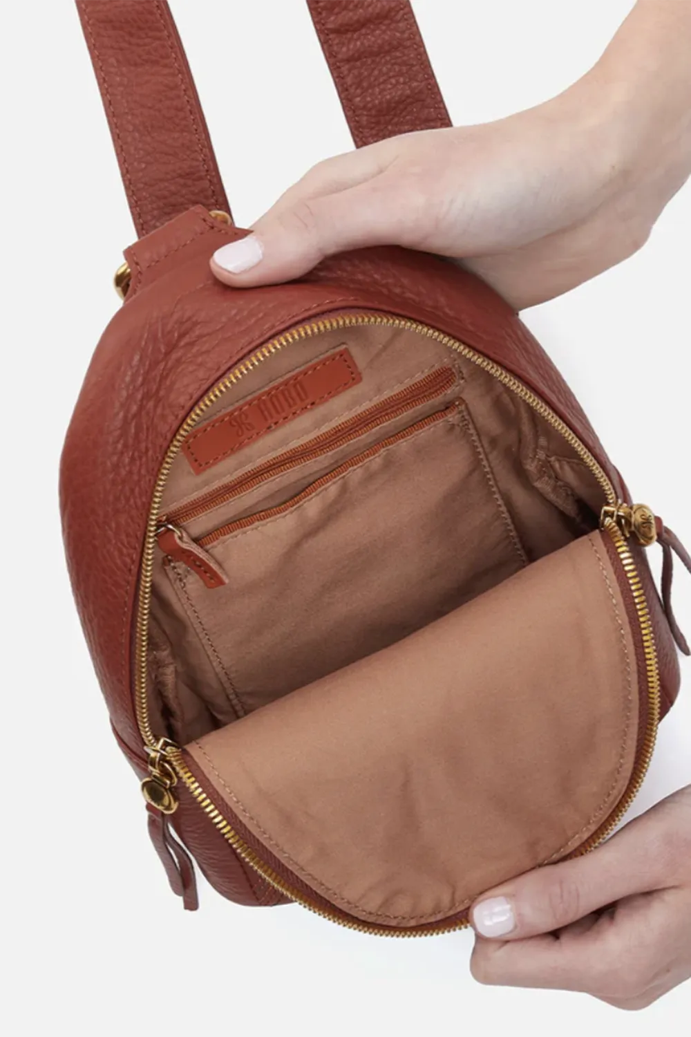 Fern Sling Crossbody Bag - Pebbled Hide Rust