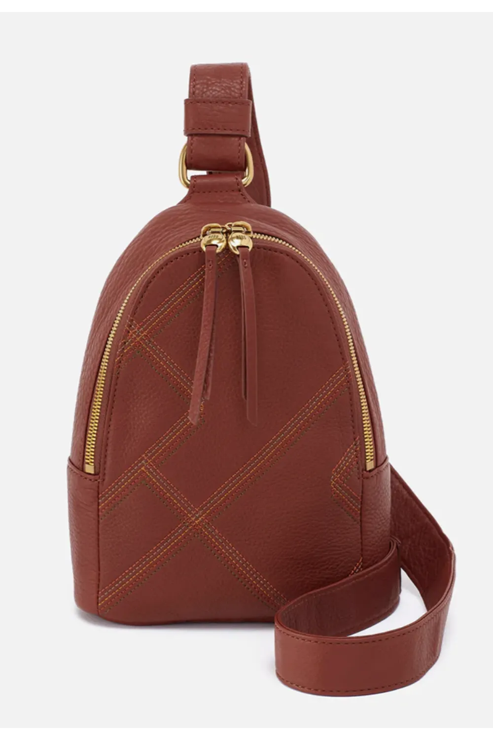 Fern Sling Crossbody Bag - Pebbled Hide Rust
