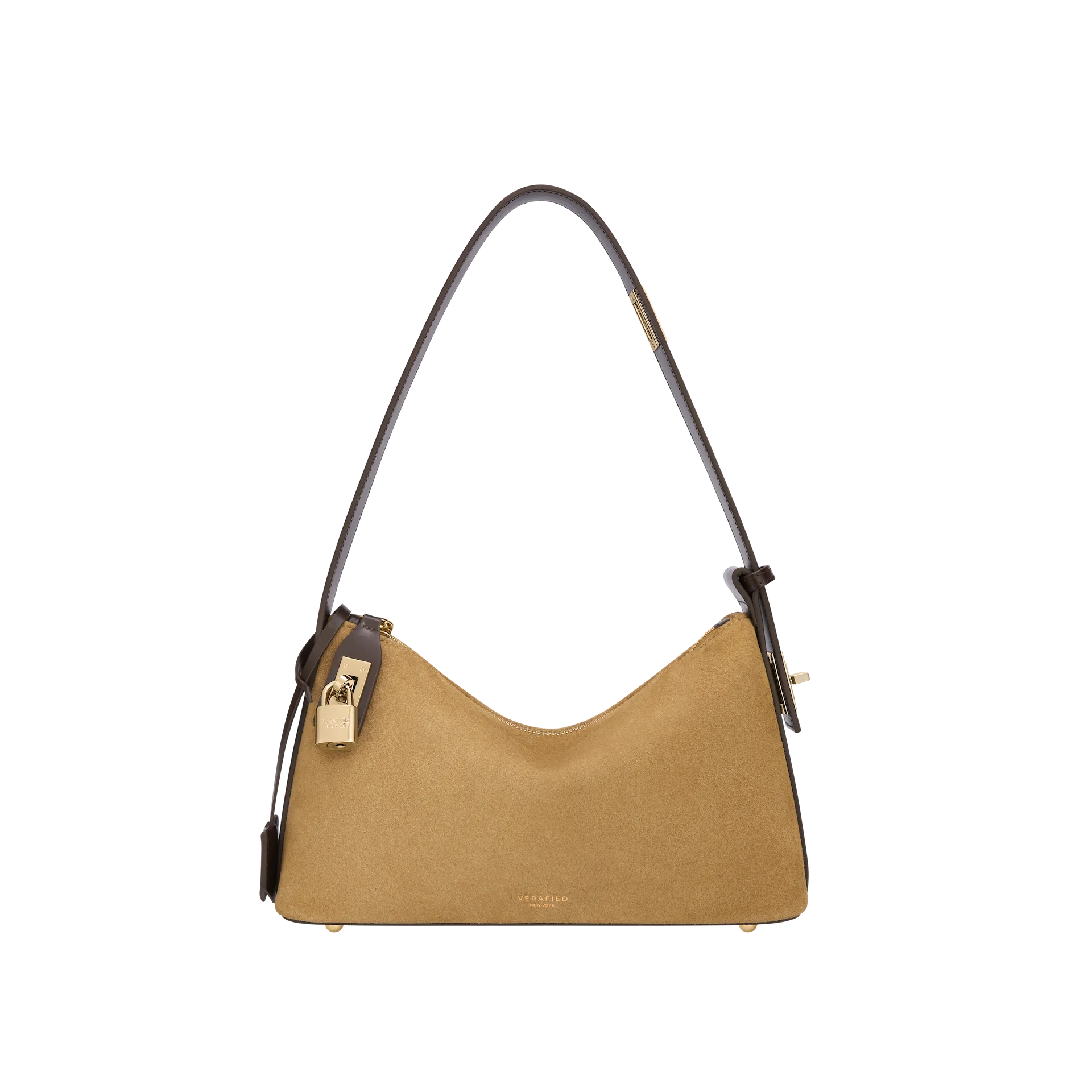 Gold Suede Hobo Bag