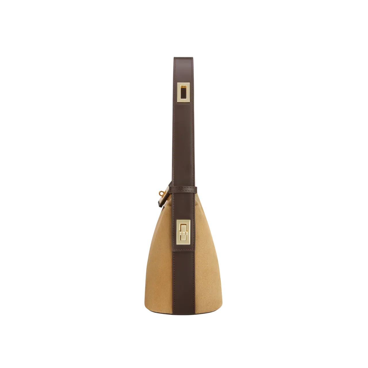 Gold Suede Hobo Bag