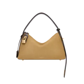 Gold Suede Hobo Bag