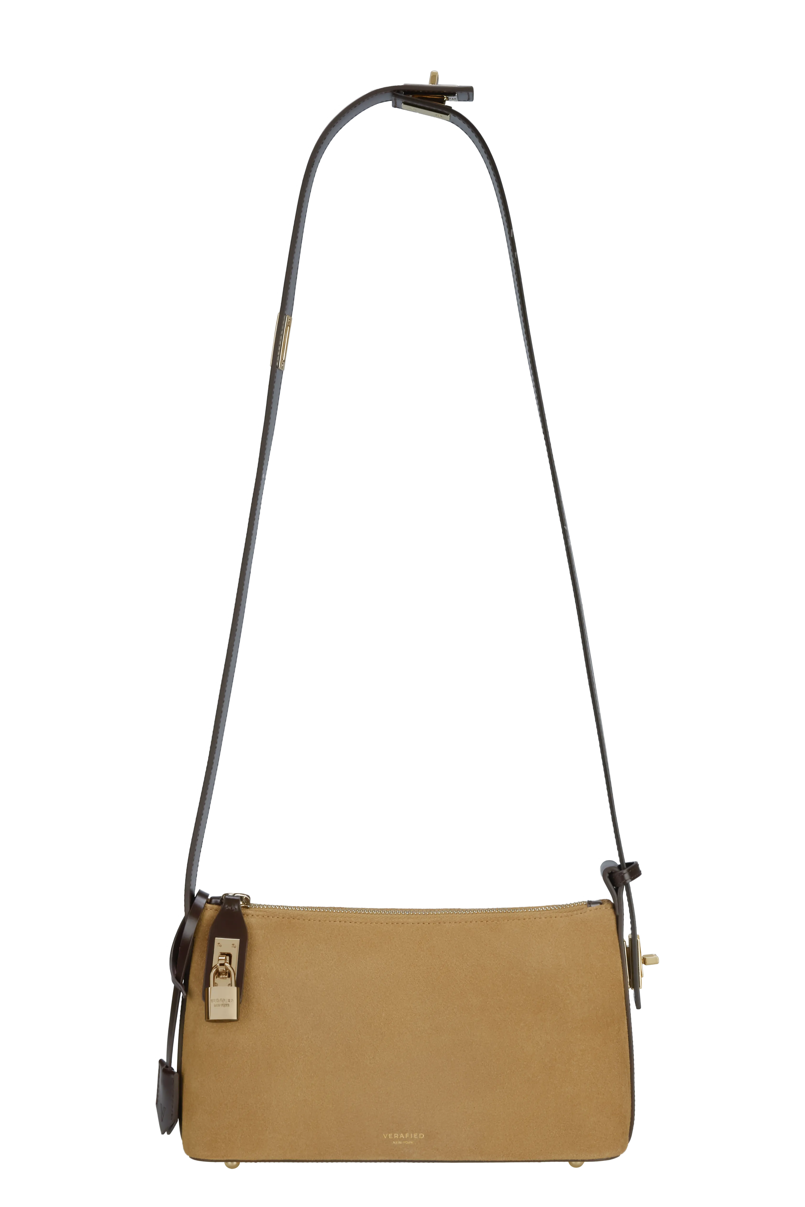 Gold Suede Hobo Bag