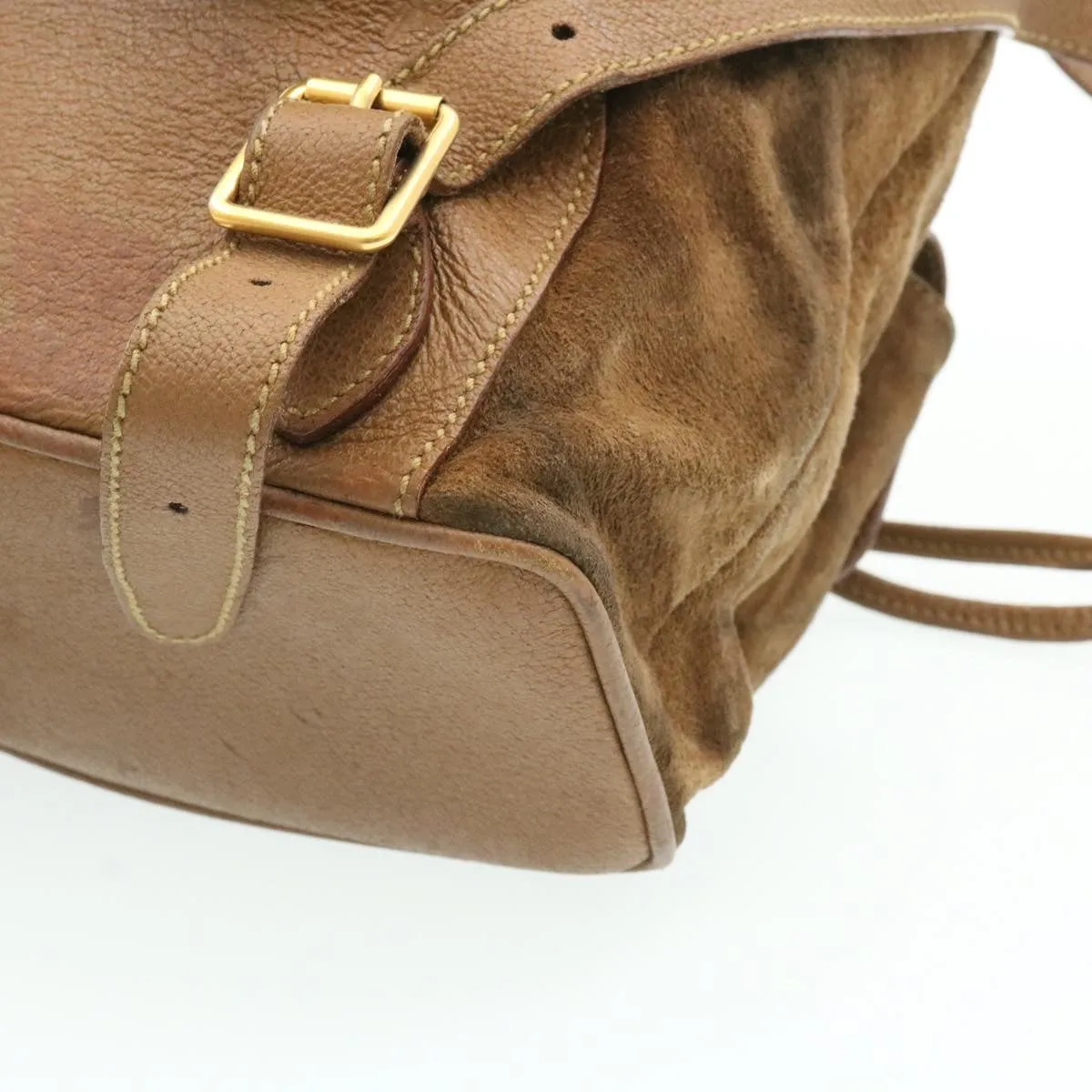 GUCCI Bamboo Backpack Suede Brown  ds086