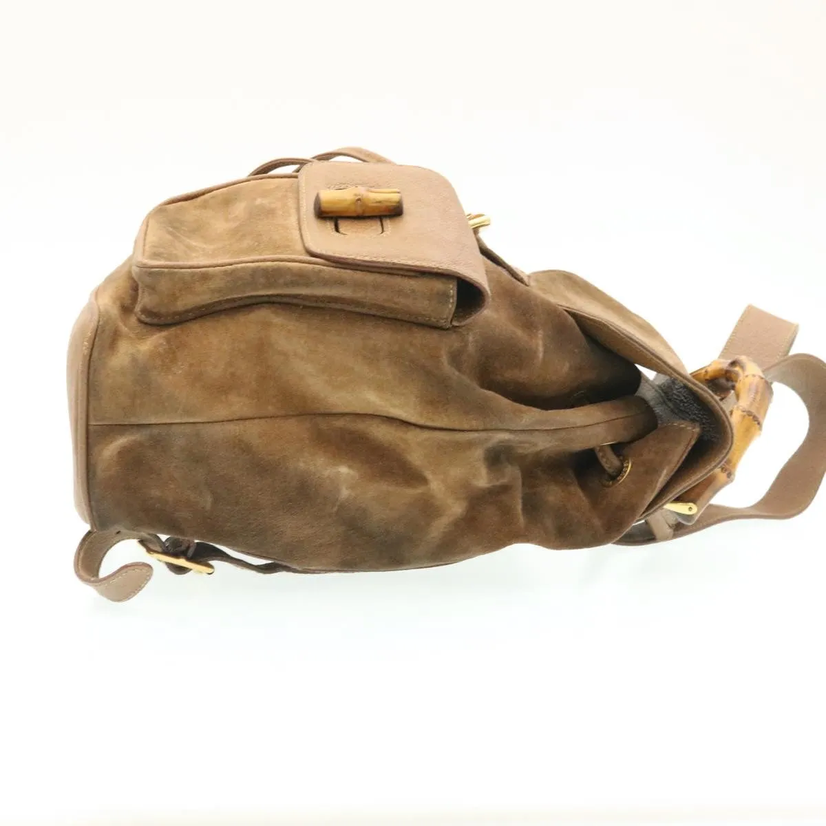 GUCCI Bamboo Backpack Suede Brown  ds086