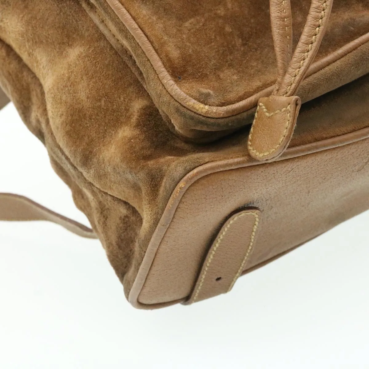 GUCCI Bamboo Backpack Suede Brown  ds086