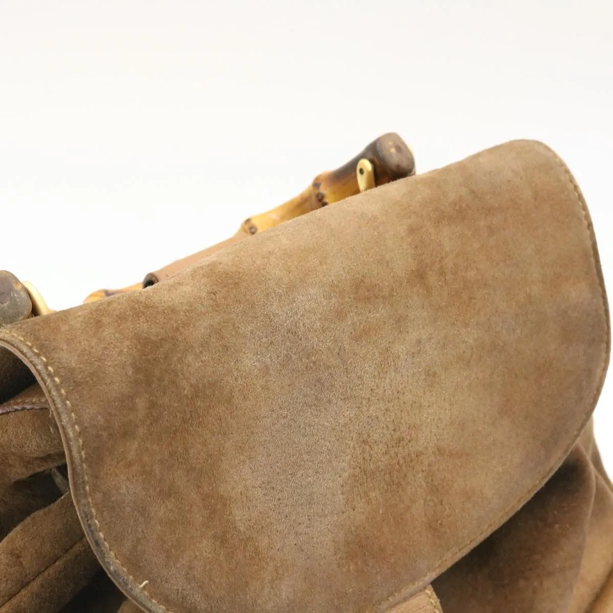 GUCCI Bamboo Backpack Suede Brown  ds086