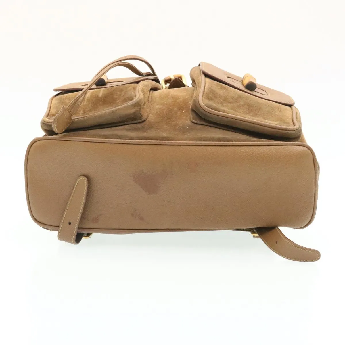 GUCCI Bamboo Backpack Suede Brown  ds086