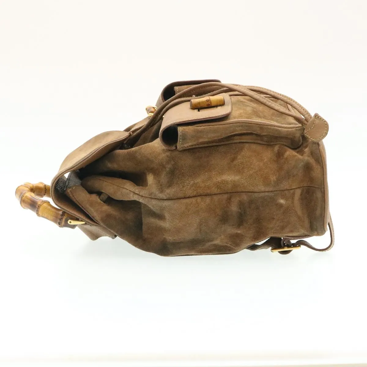 GUCCI Bamboo Backpack Suede Brown  ds086