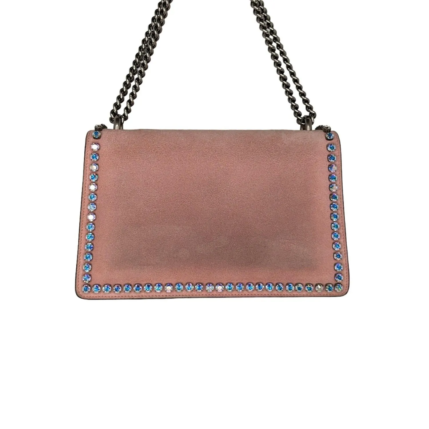 Gucci Suede Crystal Small Dionysus Shoulder Bag Peonia