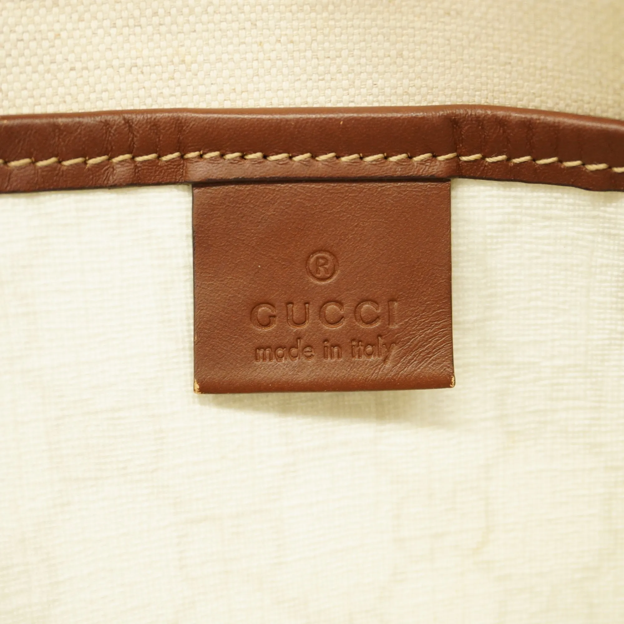 GUCCI  Tote Bag 211134 Women's GG Supreme,Leather Tote Bag Brown,Ivory