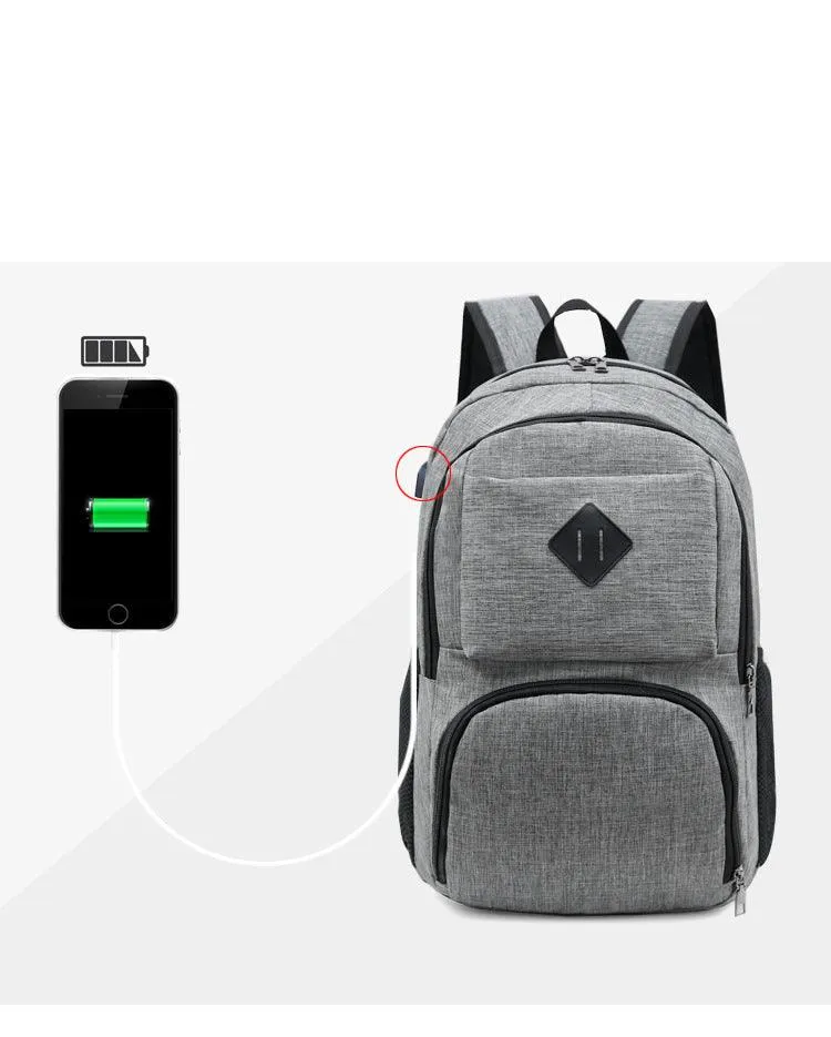 Hiking Canvas Large Capacity Backpack- Grey