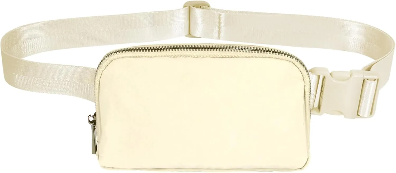 INTINI Everywhere Belt Bag  Small, Slim, and Stylish Mini Crossbody Fanny Pack for Women 50 Inch Waist (S - Beige)