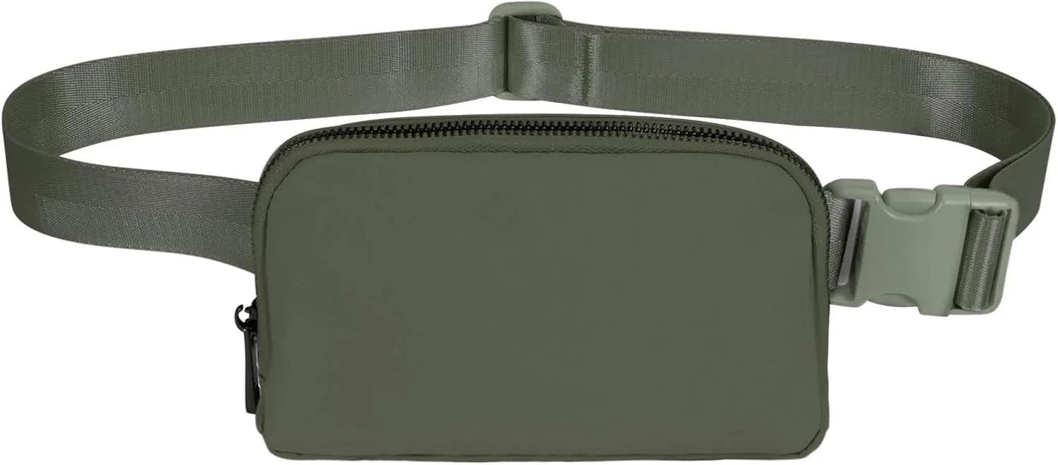 INTINI Everywhere Belt Bag  Small, Slim, and Stylish Mini Crossbody Fanny Pack for Women 50 Inch Waist (S - Olive Green)