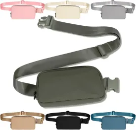 INTINI Everywhere Belt Bag  Small, Slim, and Stylish Mini Crossbody Fanny Pack for Women 50 Inch Waist (S - Olive Green)
