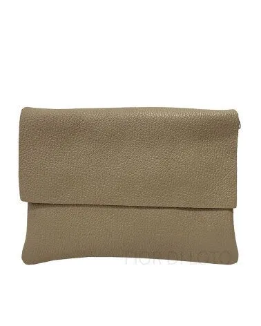 Italian Leather Beige Shoulder Bag