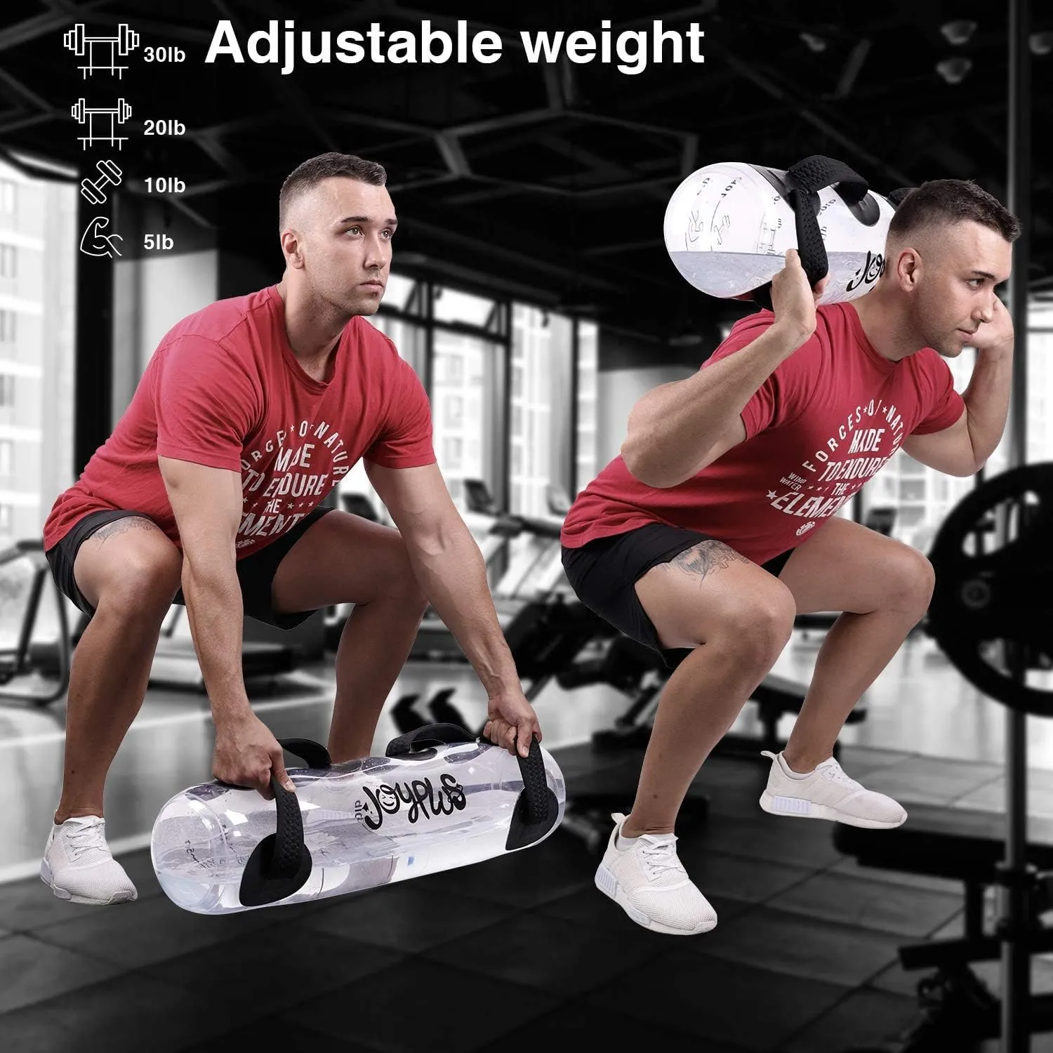JOYPLUS Aqua Bag Workout, Adjustable Training Bag and Power Bag with Water, Core and Balance Trainer, Portable Stability Fitness &Full Body Exercise Equipment for Weight